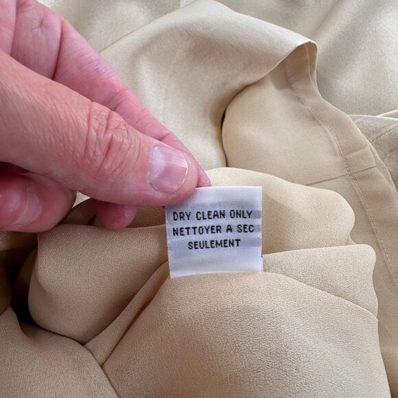 Talbots Womens Champagne Silk Sleeveless Midi Dress Size 14 Beige Y2K Fairy Read - Picture 6 of 14